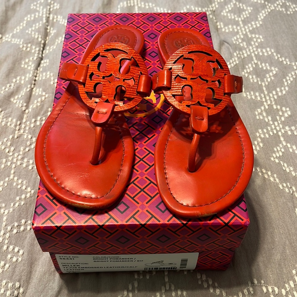 Red Tory Burch sandals- excellent condition